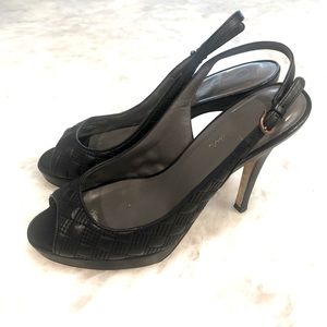 Cole Haan Nike Air Stephanie Black Quilted Slingback Pump